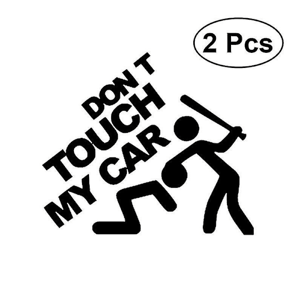 2 st Don't Touch My Car Roliga Bilstickers (Svart)