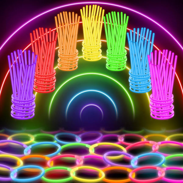 100 Ultra Bright Glow Sticks Bulk - Halloween Glow in The Dark Pa