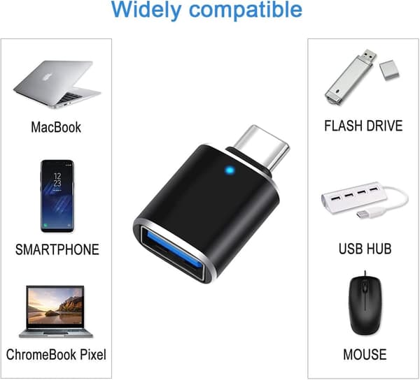 USB-C - USB-sovitin (3 kpl), USB-C uros - USB 3.0 naaras, nopea