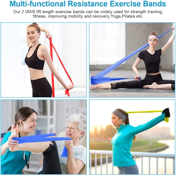 Fitness Elastikbånd, 3 Styrkeniveauer Elastisk Modstandsbånd,