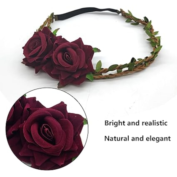 Rose Fried Dough Twist Braid Hair Vine Garland with Beach