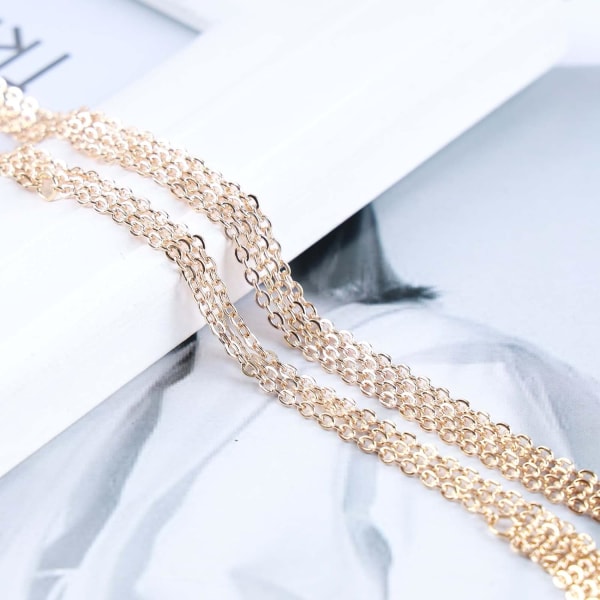 1 st (guld) Crystal Body Chain Strass Halsband BH Chain