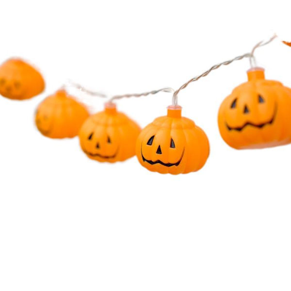 Græskar-lysstreng til Halloween-dekorationer, 9,8 fod 20 LED