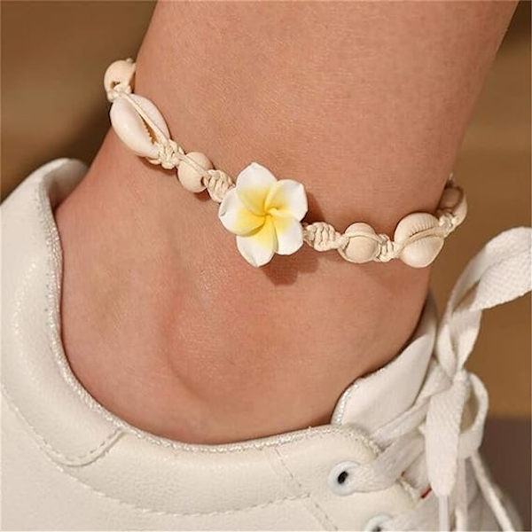 1 stk (Hvid) Generiske Anklets Skaller Blomster Anklet Skaller Ankel