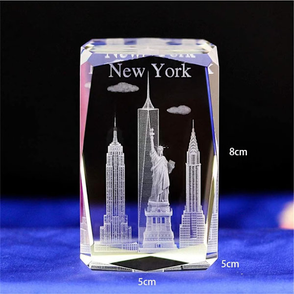 1 kpl Kristalli Vapaudenpatsas / New Yorkin patsas 3D Laser