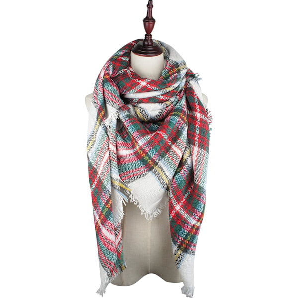 Klassisk Efterår/Vinter Kvinder Tartan Tassel Sjal Varmt Blødt Tykt Stort Sjal