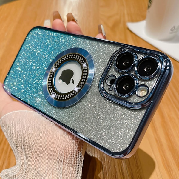 iPhone 14 Pro Max Magnetiskt Skal Kompatibelt med MagSafe, Fullt Skydd Smalt Stötsäkert Repskyddande Glitterfodral w
