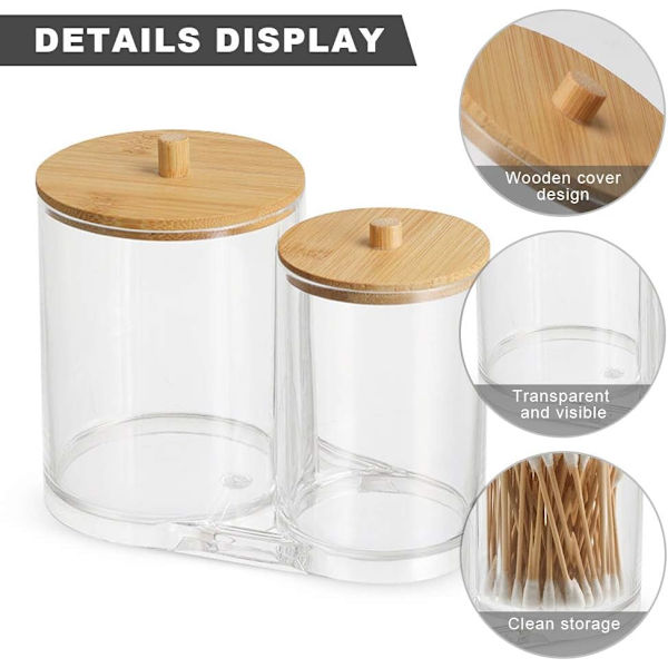 1 stk Bomuldsvatpindsholder, Bomuldsdispenser, Bomuldsboks, Fremstillet af