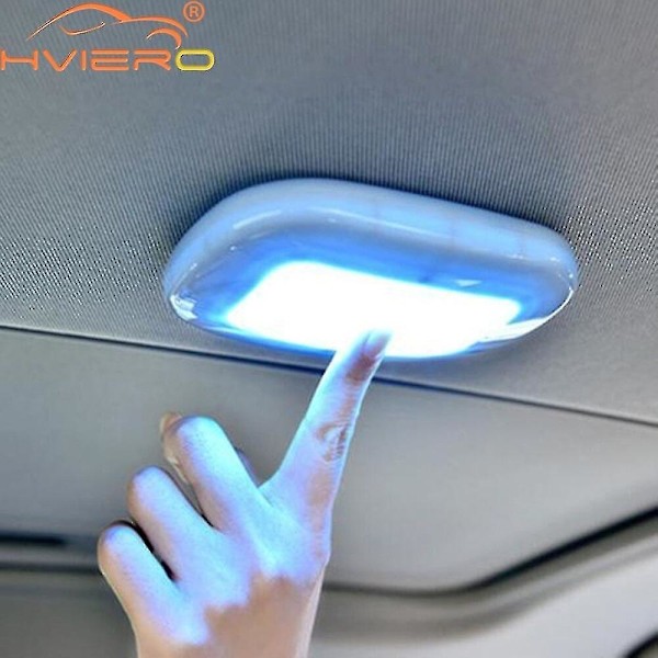 Auto Lampe Bil Dør Led Bil Takbelysning Bagasjerom Lampe Kuppel Lys Leselys Velkomstlys Taklampe Revers Halerow Interiør Blått LysBeige Skall