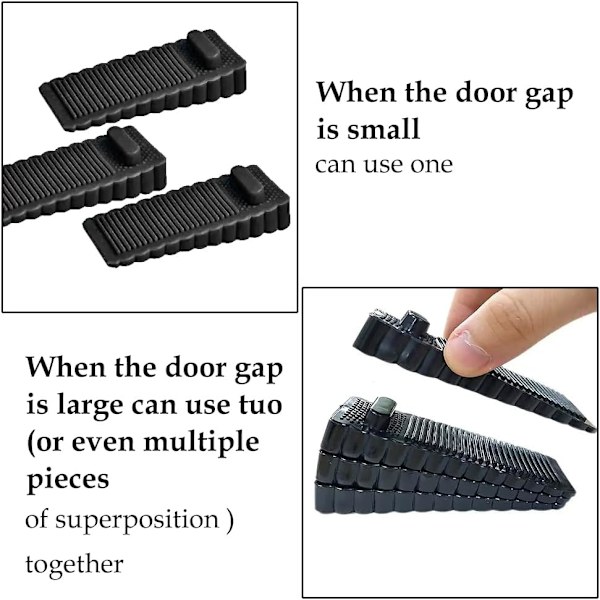 Dørstopper Kile, Skridsikker Gummi Dørstopper, 2 Stykker