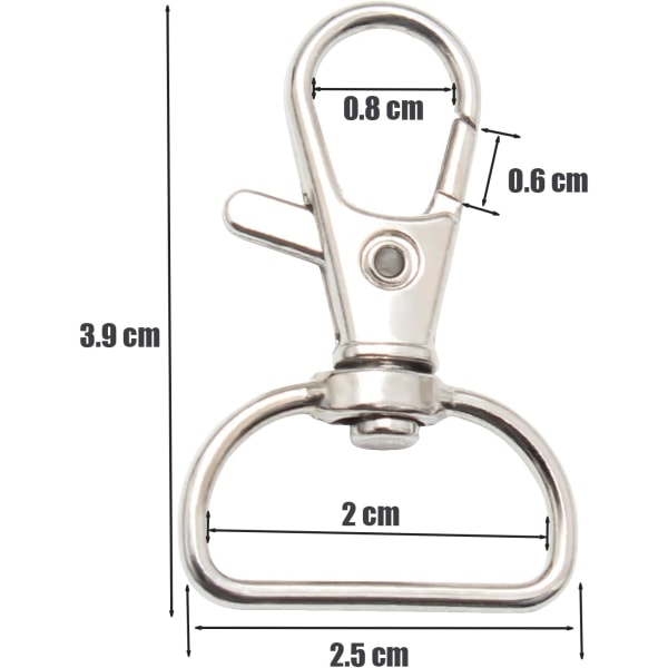 Nøgleringe, nøgleringe, nøgleringe til håndtasker (10 stk., 3,9 * 2,5 cm)