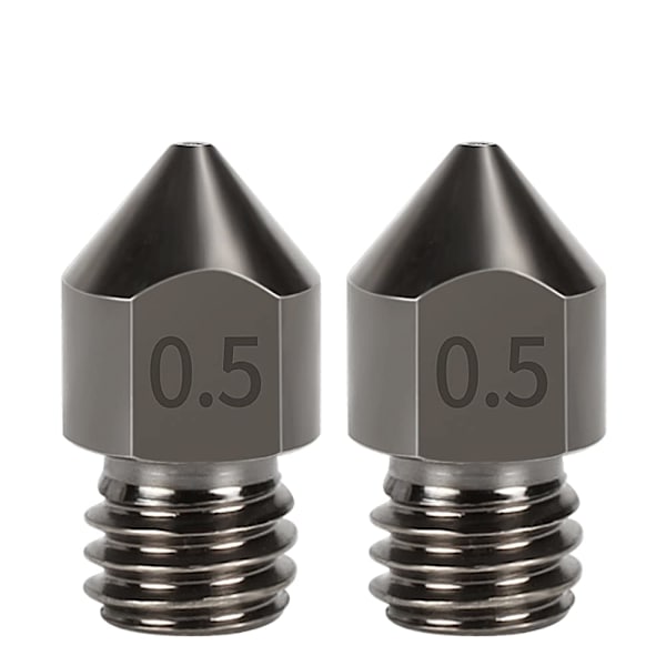 2 Pak MK8 Hårdstål Dyser 1.75mm Slidstærke Hærdede