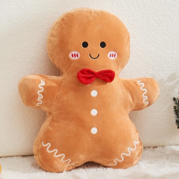 Pepperkakepute til jul, juleputer, søte pepperkakeformede puter, dekorativ julepute til sofa, stue, seng (15,7'', Pepperkakemann)