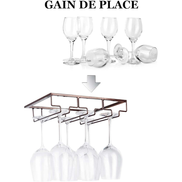 Vinglassstativ - Metall Under Cabinet Hengende Stemware Holder
