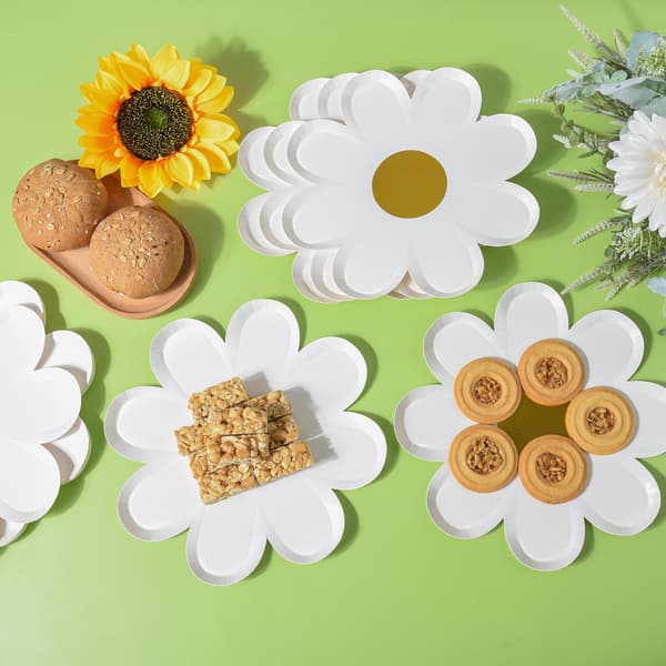 20 Daisy papperstallrikar blommiga festdekorationer