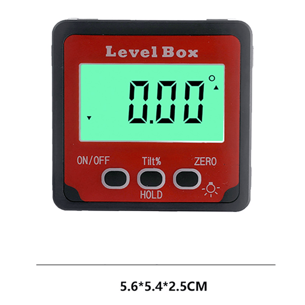 1 styck (Röd) Digital Inclinometer Nivå Lutningsmätning