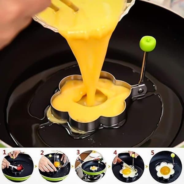 5 pandekageforme, omeletforme, cookies, kager, rustfrit stål