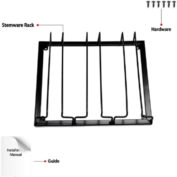 Vinglassstativ - Metall Under Skap Hengende Stemware Holder