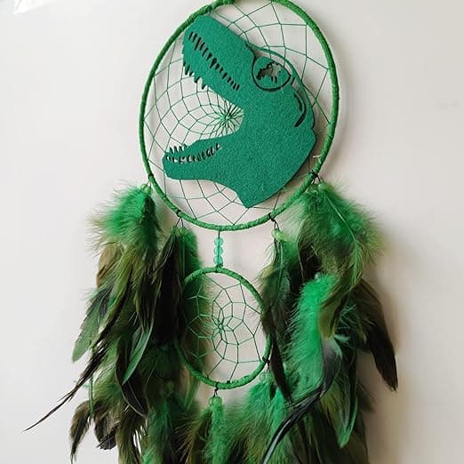 1 grønn dinosaur drømmefanger, guttedrømmekatcher