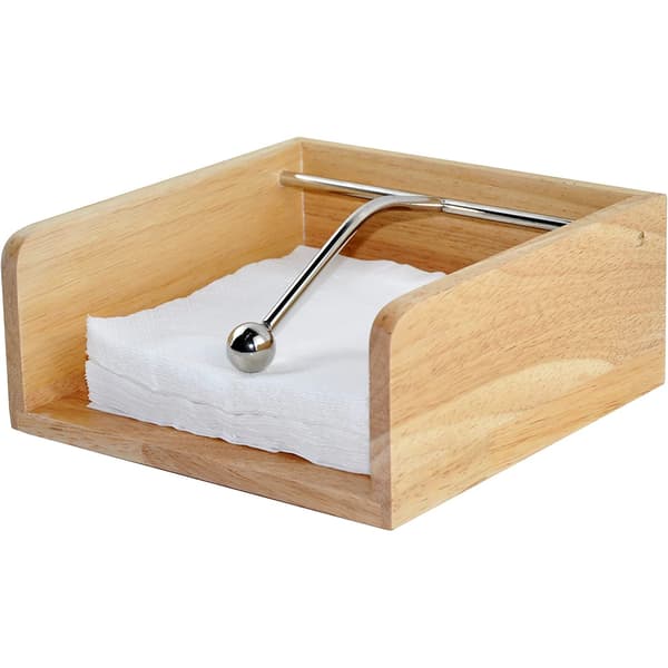 Eitida Serviet Holder/Dispenser, Massivt Træ, Rustfrit Stål