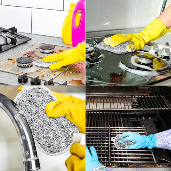 6 Kestävästä Mikrokuidusta Valmistettua Uudelleenkäytettävää Pesusientä Keittiön Astioille