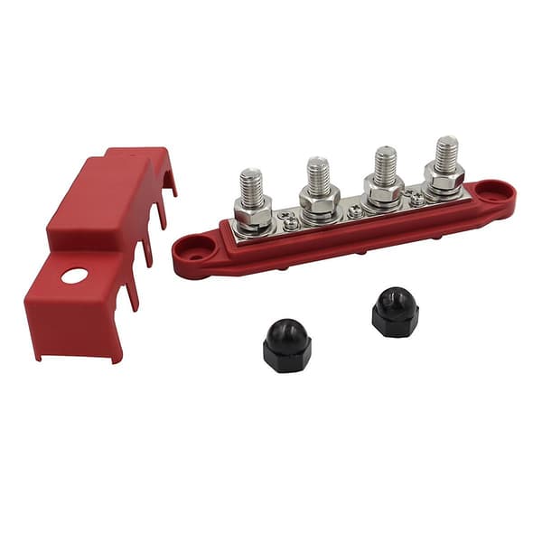 M8 Dc 48v 250a 4 Terminal Stud Busbar Strømbøsningsblok