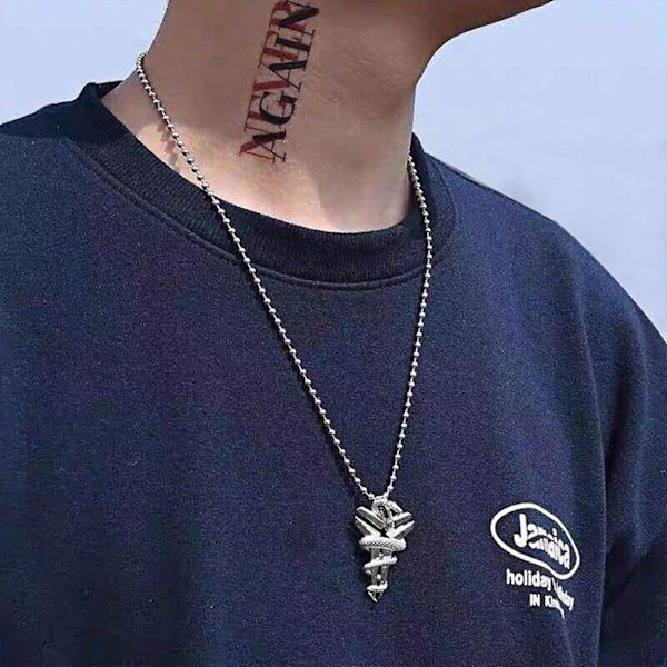 Hip Hop Mamba Slange Til Kors Halskæde Til Mænd Kvinder Rustfrit Stål Vedhæng Cha