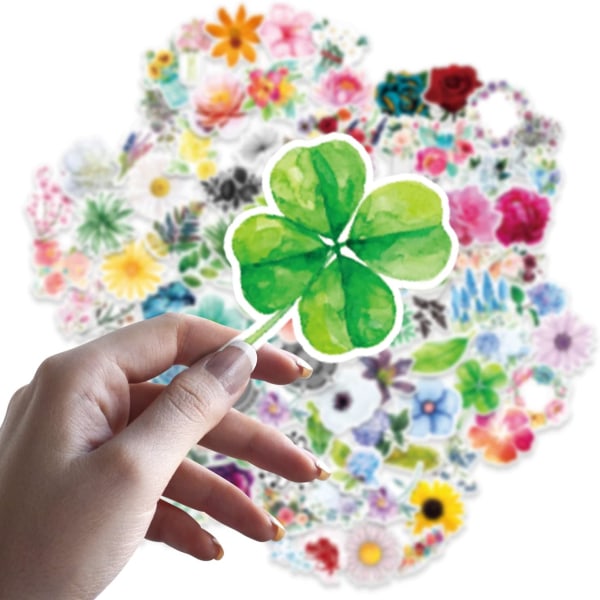 100 Pcs Flower Stickers for Scrapbooking Notebook, Aesthetic