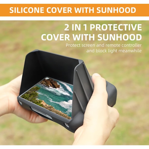 (Musta) - aurinkosuojan kanssa, silikonikotelo DJI Innovationsille