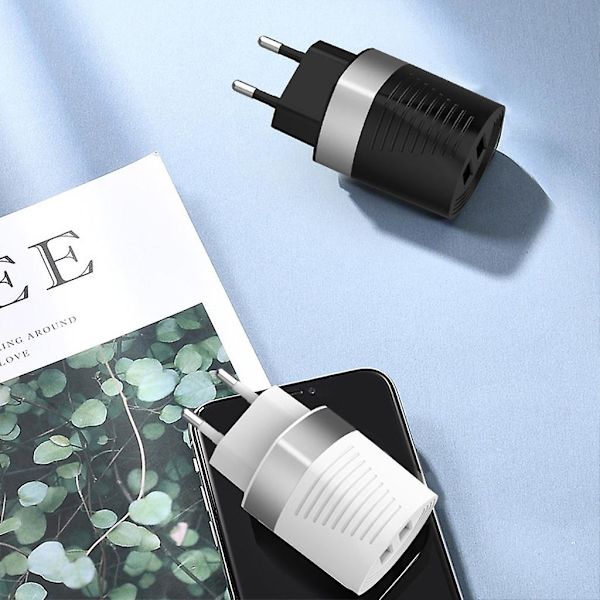 Abs+pc vægadapter opladere Mini 2.4a Dual Usb Hurtigoplader Europæisk