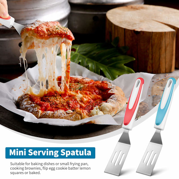 2 mini rostfria skrapor för att skära och servera Turner-kakor