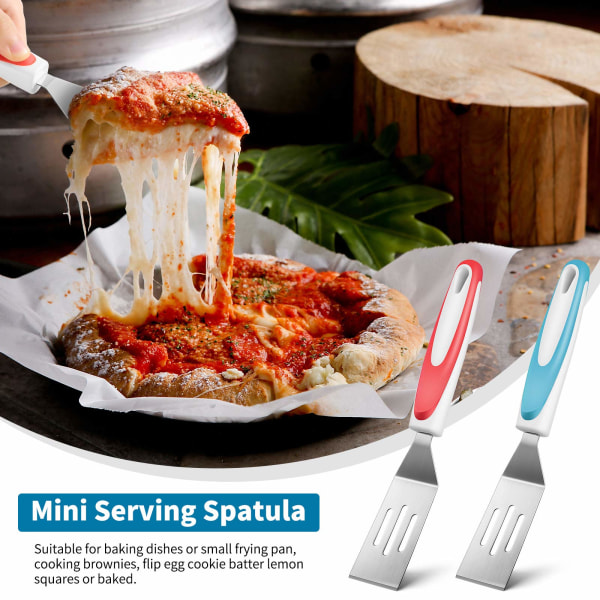 2 mini rustfrie stålskraper for å kutte og servere Turner-kaker