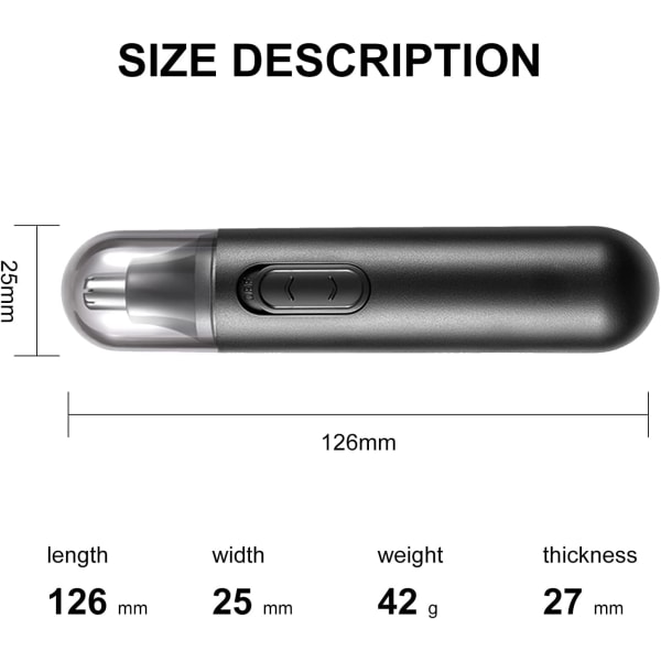 1 st Näs- och Öronhårsrakare för Män och Kvinnor, Vattentät, Multifunktionell
