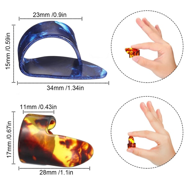 12 sarjaa CELULU peukalo- ja etusormi-kitara plektraa (3 peukaloa +