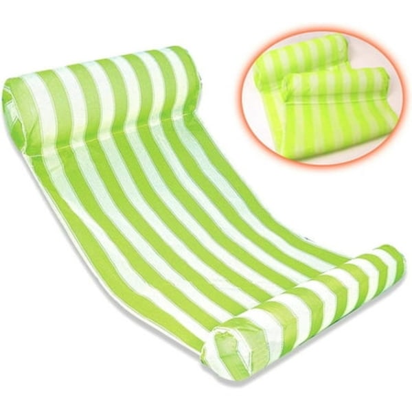 （Grön） Vikbar bärbar uppblåsbar hängmatta flytande säng