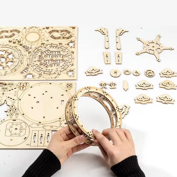 Model Træ Musikboks Sæt - DIY 3D Puslespil Top Gave til