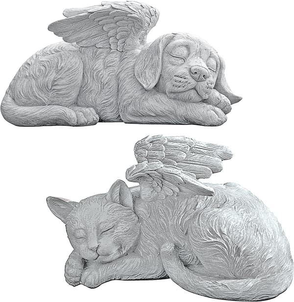 Design Toscano Minde-Kattedyr Englestatue Æresgravsten