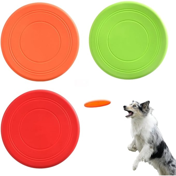 3 kpl Frisbee-koiraa, luonnonkumista frisbeetä, kumilelu frisbeetä,