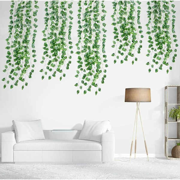 Vandmelonblad Kunstig Ivy Pakke med 12 Kunstige Planter