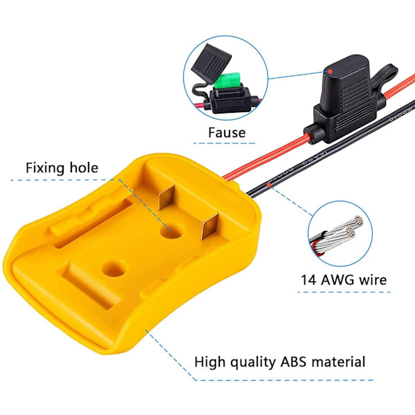 Passer for Dewalt strømverktøy litium batteri med sikring DIY