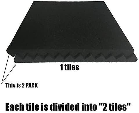 2-pack lila/svarta studioakustiska skumväggpaneler 2,5 x 30,5 x 30,5 cm