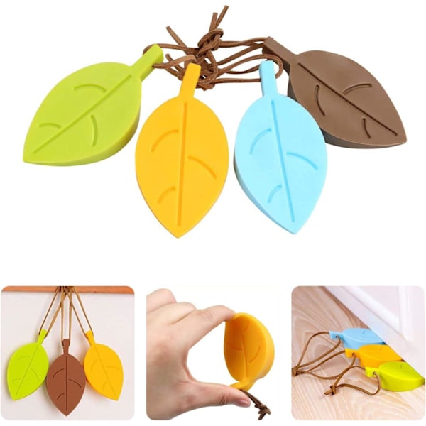 4-pack Lövformade Silikon Dörrstopp, 3D Dörrstopp