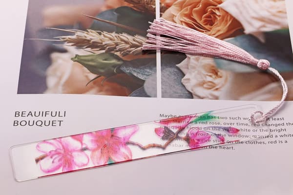 20 st. rektangulära plastprocesser klara akryl bokmärken