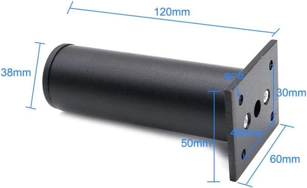 Sæt med 4 Justerbare Møbelben Mat Sort Aluminium Legering