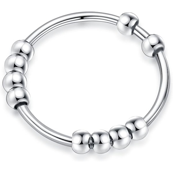 S925 Sterling Silver Spinner Ring för kvinnor, ångestdämpande ring, stress