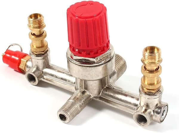 Kompressorregulator, Dobbel Utløpsrør Legeringsbryter Trykkregulatorventil Passer Del