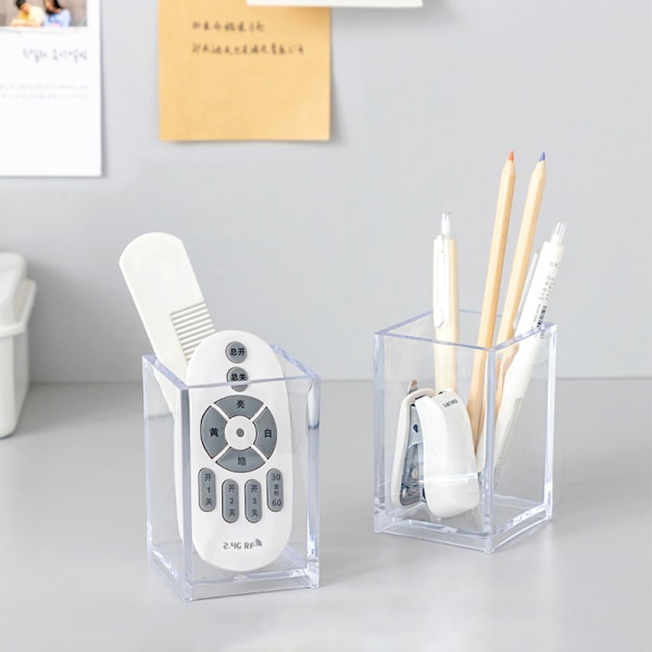 Clear Acrylic Pencil Holder Square Acrylic Pen Holder - Makeup