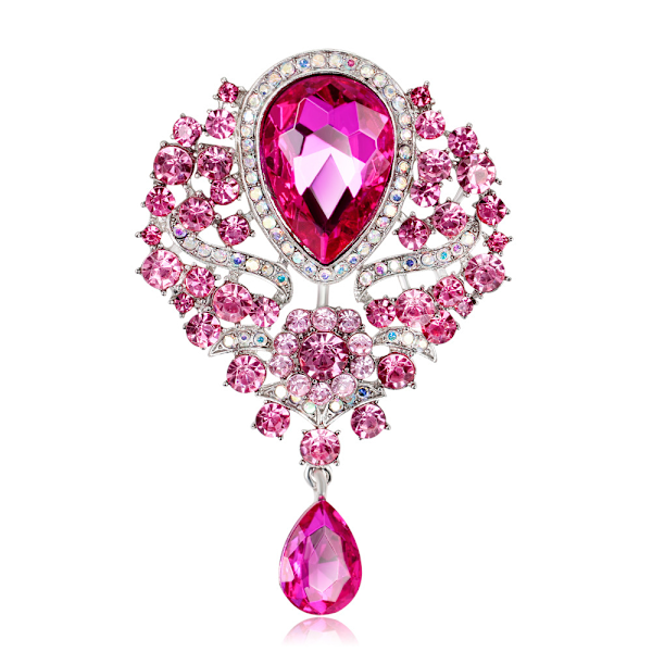 Rosa Kristallknapp Brosch, Skjortbroschknappar, Säkerhetsbrosch, Förhindra Oavsiktlig Exponering Knappar Broschnålar, F