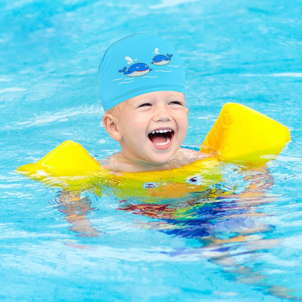 Children's Swimming Cap, Swimming Cap, Whale Pattern, Polyurethan