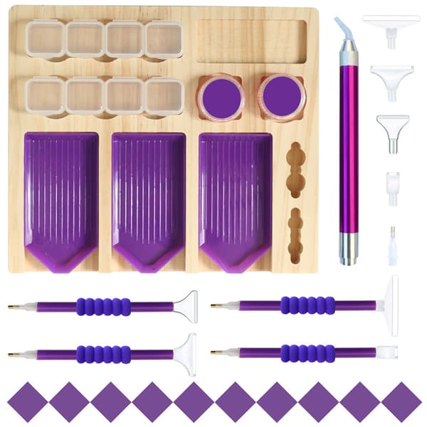 Violett diamantmålningssats, bricka